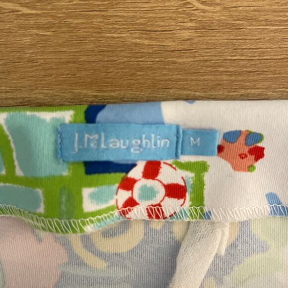 J. McLaughlin Catalina Cloth Tropical Beach 3/4 Sleeve Top Size Medium Stretch - Picture 3 of 7